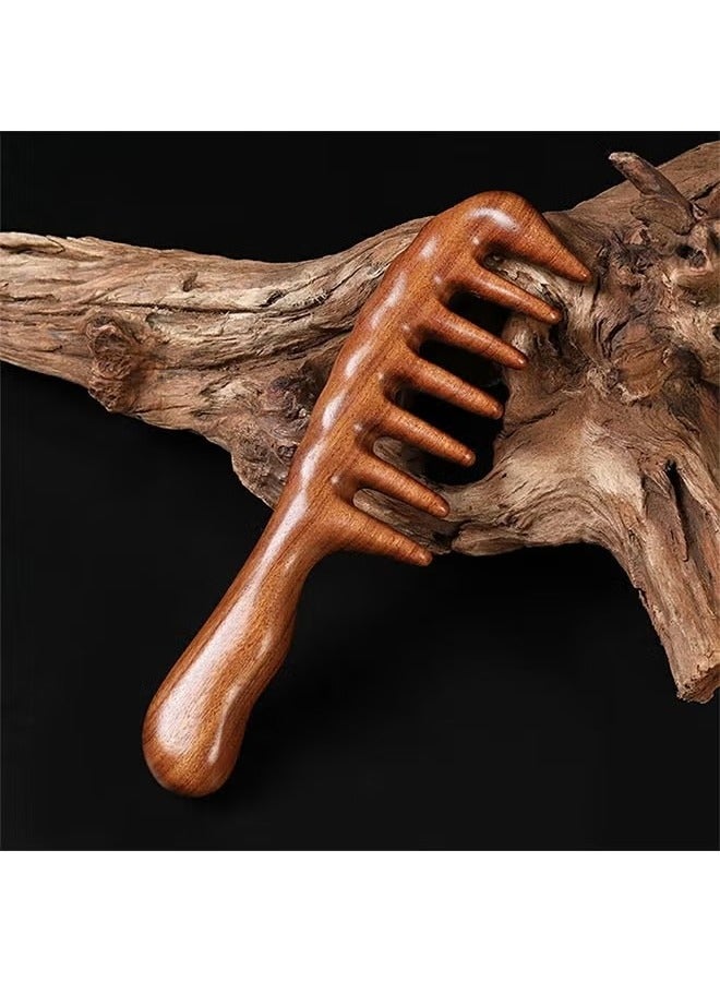 Wooden Comb Hair Combs for Women, Wide Tooth Sandalwood Comb Natural Hair Brush, Hair Detangler Deep Scalp Massager For All Hair Types - Image 5
