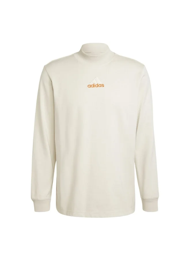 اديداس adidas LS MOCK NECK Q1 Beige Originals Men T-SHIRTS