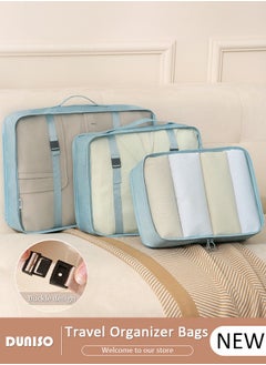 DUNISO 3 Piece Travel Organizer Bags for Luggage, Waterproof and Durable Travel Bags,  Packing Cubes for Travel,  Compression Cubes for Suitcases, Travel Bags  for Clothes, Toiletries, Clothing, Underwear  - Image 1
