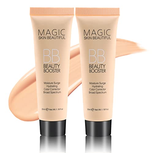 Boobeen Hydrating BB Cream FullCoverage Foundation  Concealer Color Correcting Tinted Moisturizer BB Cream for All Skin Types  Evens Skin Tone 2 Pcs