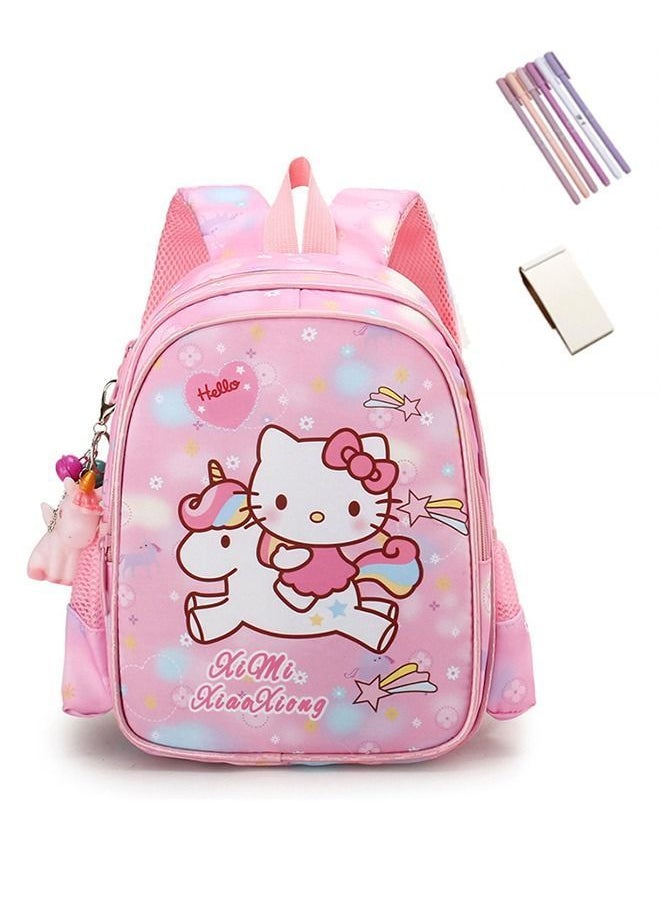 NIBEMINENT Kid's Hello Kitty Backpack Cartoon Cute Travel Outdoor Girl Lightweight Fashion Pink 32 * 25 12cm  - Image 1