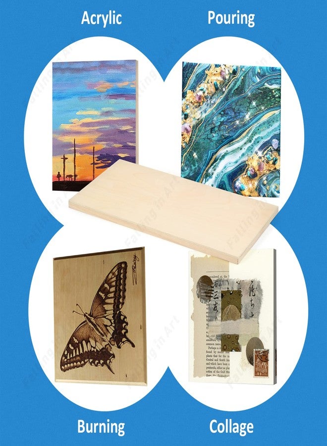 Falling in Art Unfinished Birch Wood Panels Kit for Painting, Wooden Canvas 2 Pack of 12x24’’ Studio 3/4’’ Deep, Cradle Boards for Pouring, Art, Crafts, Burning and More - Image 3