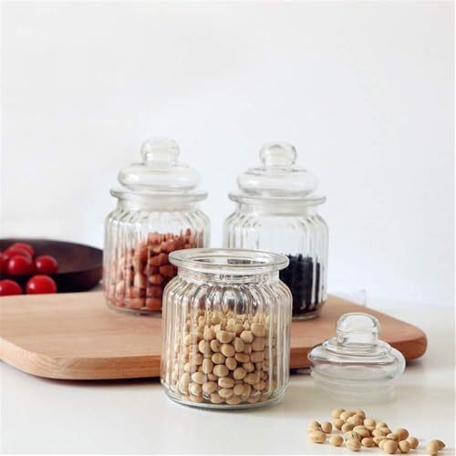WRINGO 350ML Pop Glass Jar and Container With Airtight Silicone Seal Lid, Glass Jars For Kitchen Storage, Food Storage Containers For Spices, Dry Foods, Honey, Aachar (350ML - POP Jars, Set of 6) - Image 3