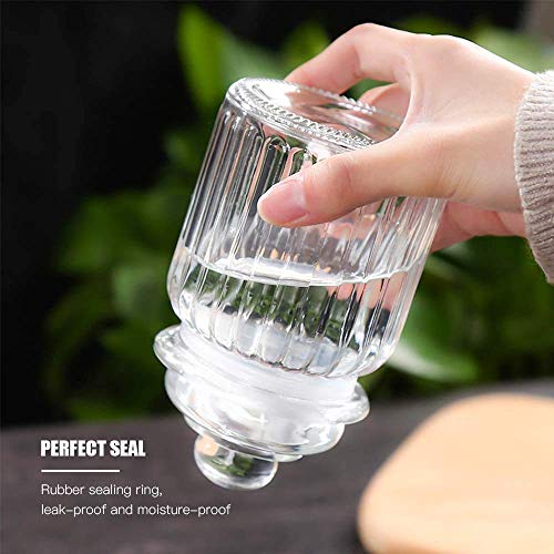 WRINGO 350ML Pop Glass Jar and Container With Airtight Silicone Seal Lid, Glass Jars For Kitchen Storage, Food Storage Containers For Spices, Dry Foods, Honey, Aachar (350ML - POP Jars, Set of 6) - Image 4