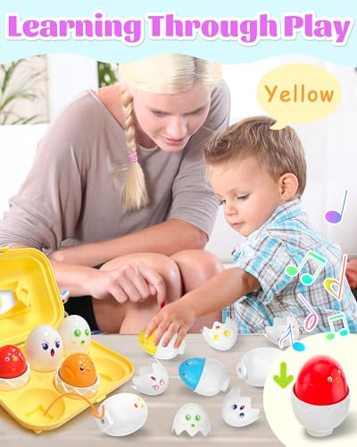 kecristv Easter Egg for Toddlers 13 Toddler Easter Basket Stuffers Montessori Toys for 1 2 3 Year Old Boys Girls Matching Sensory Eggs Fillers Toys Easter Birthday Gifts for 1 2 3 Year Old Girl Boy - Image 5