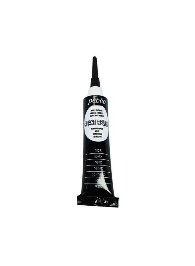 Pebeo Vitrail, Cerne Relief Dimensional Paint, 20 ml Tube with Nozzle - Black - Image 1