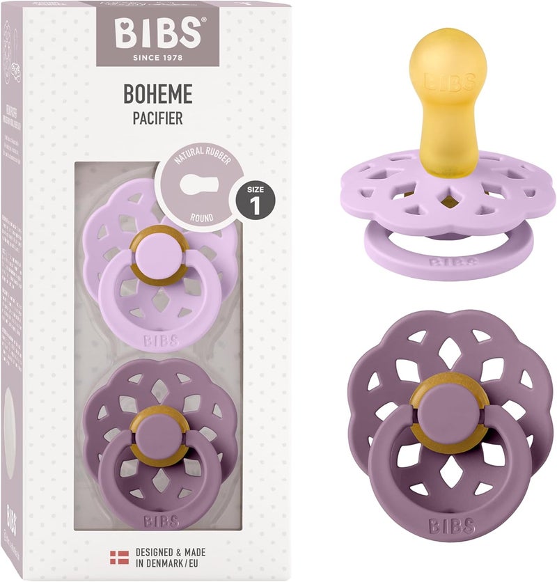 BIBS Boheme Pacifier 2-Pack - Violet Sky/Mauve - Image 1
