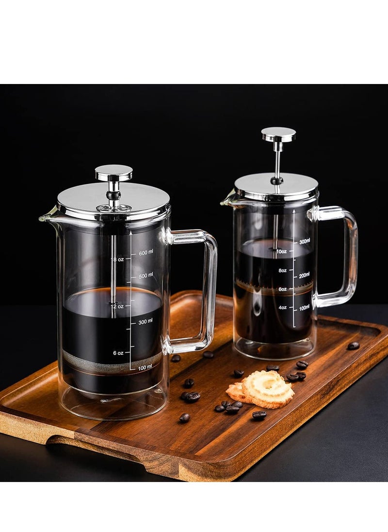 BLACKSTONE French Press Coffee Press Coffee Maker Double Wall Glass with Filter 1000ML  - Image 3