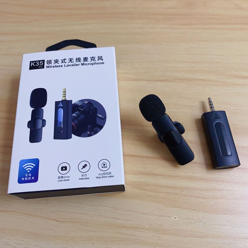 K35 Collar Clip Wheat Wireless Collar Clip Wheat 3.5 Hole Mobile Phone Recording Video Live Noise Reduction Wireless Microphone - Image 4