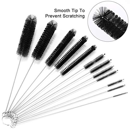 Kiemeu 9.5 Inches Long Straw Cleaner Brush Set, 12 Pack Straw Pipe Cleaner Brush Set, Small Brushes for Cleaning Small Parts - Image 4
