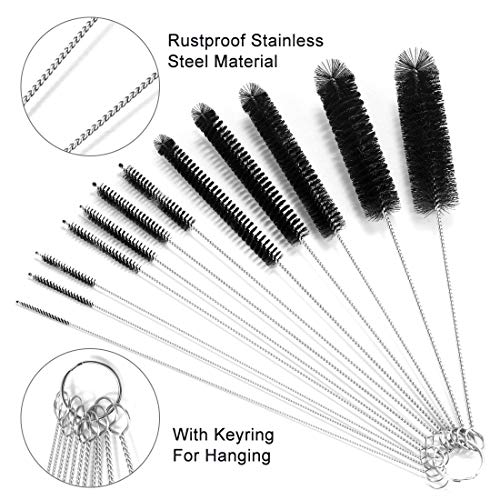 Kiemeu 9.5 Inches Long Straw Cleaner Brush Set, 12 Pack Straw Pipe Cleaner Brush Set, Small Brushes for Cleaning Small Parts - Image 5