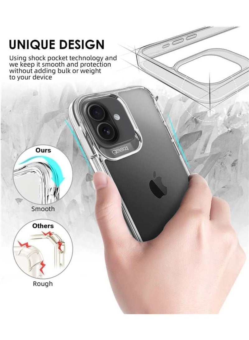 Gear4 Apple iPhone 16 Plus 2024 Gear4 Premium Protection Series Crystal Palace D3O Crystalex Drop Protection Completely Transparent Ultra Hybrid Case Cover - Clear - Image 2