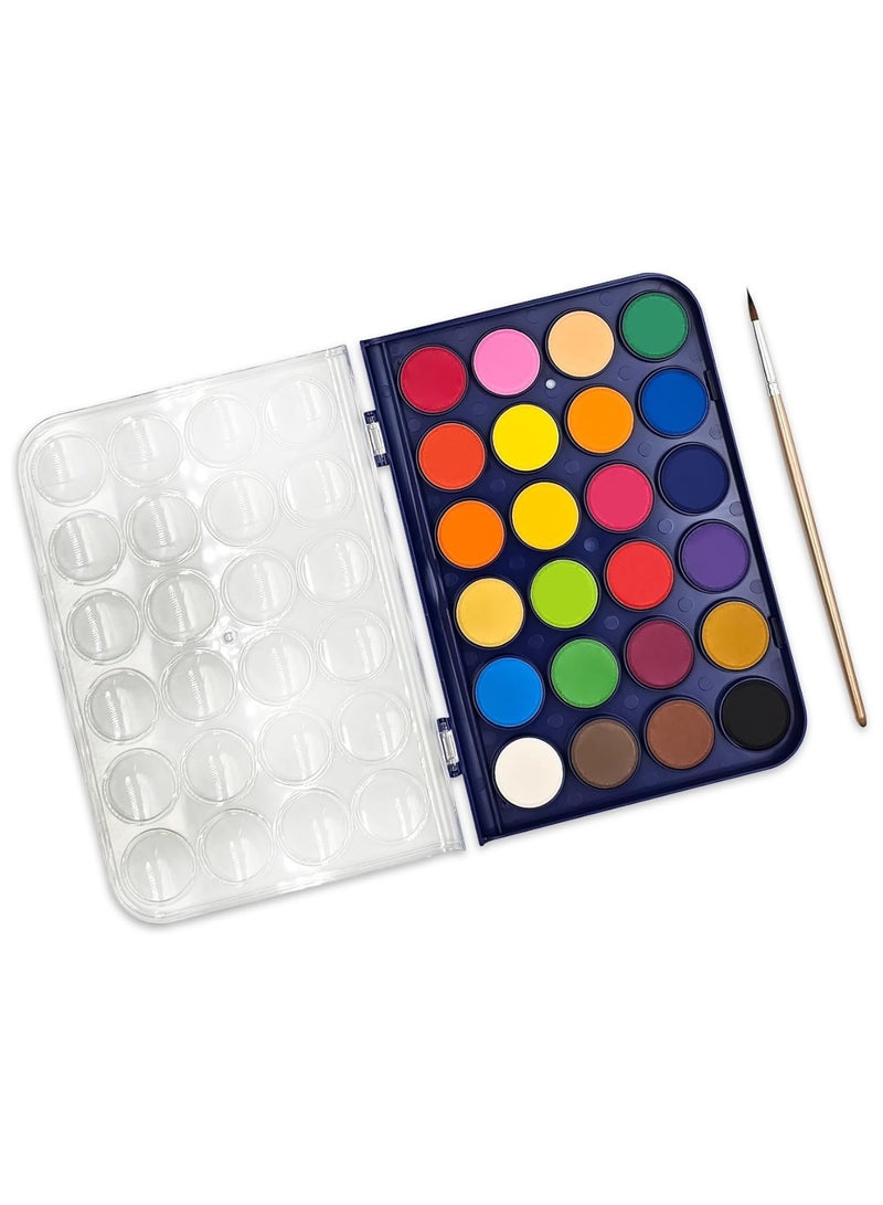 Maxi 24-Colour Watercolour Paint Cake Set With A Paint Brush - Image 3