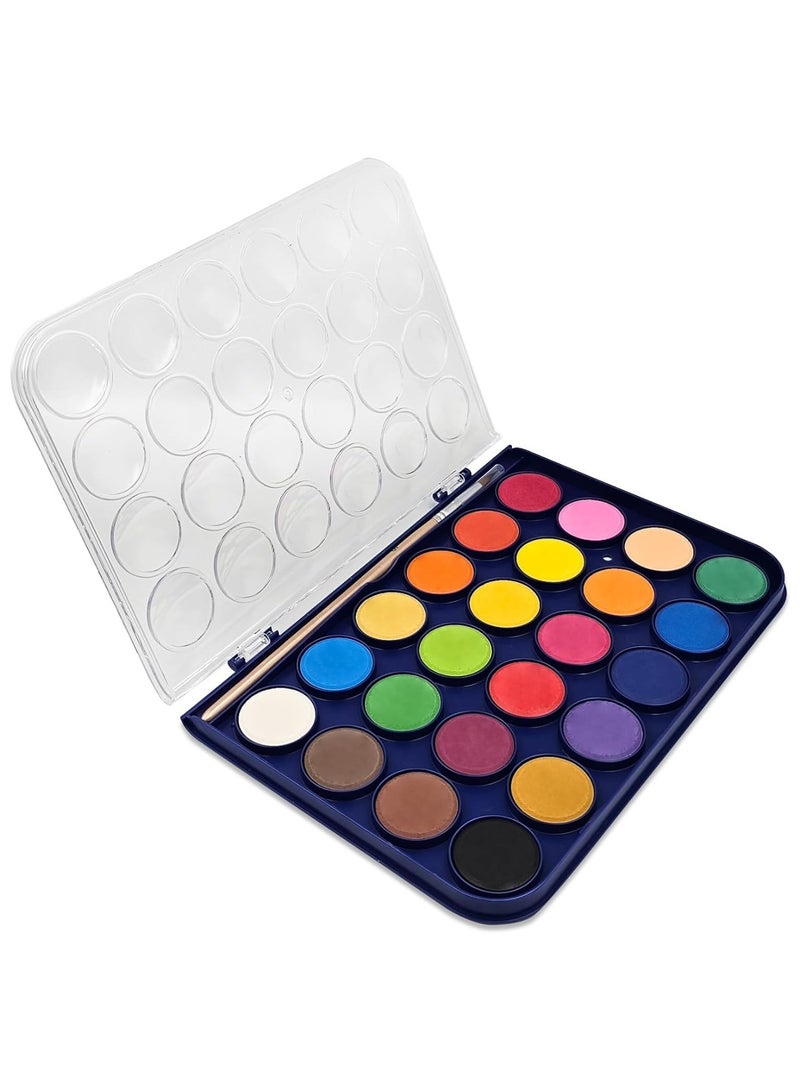 Maxi 24-Colour Watercolour Paint Cake Set With A Paint Brush - Image 4