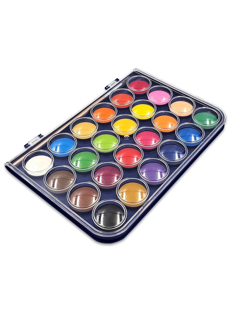 Maxi 24-Colour Watercolour Paint Cake Set With A Paint Brush - Image 2