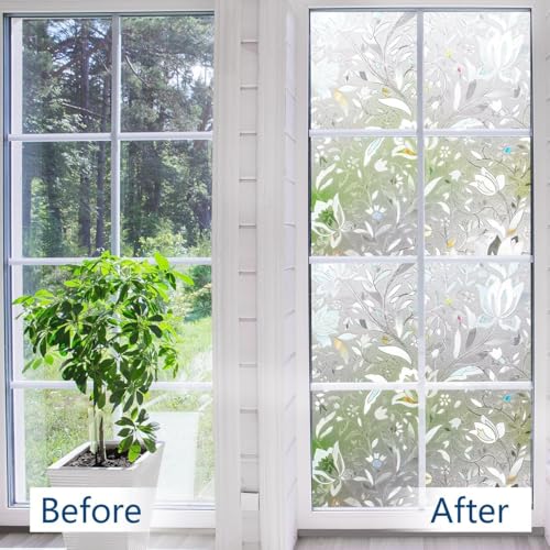 Niviy Etched Lace Window Film Static Window Cling Glass Door Decals Frosted Glass Window Clings for Privacy 17.7 by 78.7 Inches - Image 2