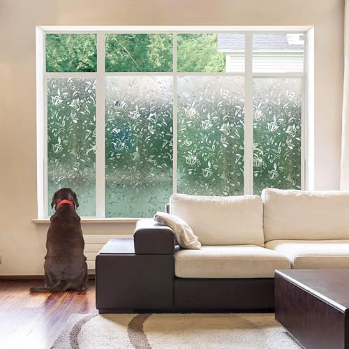 Niviy Etched Lace Window Film Static Window Cling Glass Door Decals Frosted Glass Window Clings for Privacy 17.7 by 78.7 Inches - Image 4