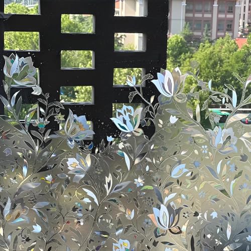 Niviy Etched Lace Window Film Static Window Cling Glass Door Decals Frosted Glass Window Clings for Privacy 17.7 by 78.7 Inches - Image 3
