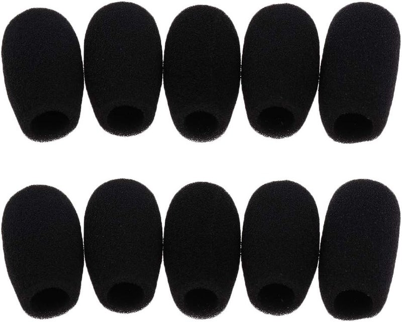 كلاراكو 10 قطع من أغطية الميكروفون الإسفنجية السوداء الواقية من الرياح لميكروفونات المؤتمرات ذات العنق المرن - Image 3