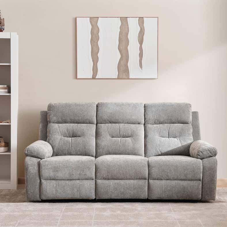 Pan Home CALTOM 3 SEATER RECLINER SOFA - GREY - Image 4