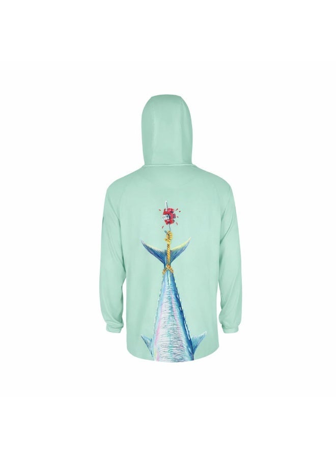 Qassar QSR-KINGFISH RECORD BREAKER GREEN HOODIE - Image 1