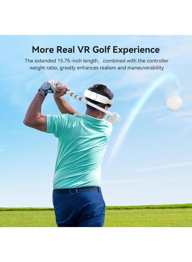 AMVR Golf Club Attachment Compatible with Meta/Oculus Quest 3S/Quest 3, Non-Slip VR Golf Handle Grip for Golf +, 80 Degree Design Keep Tracking （for Right Controller, Not for Charging Dock Battery） - Image 4