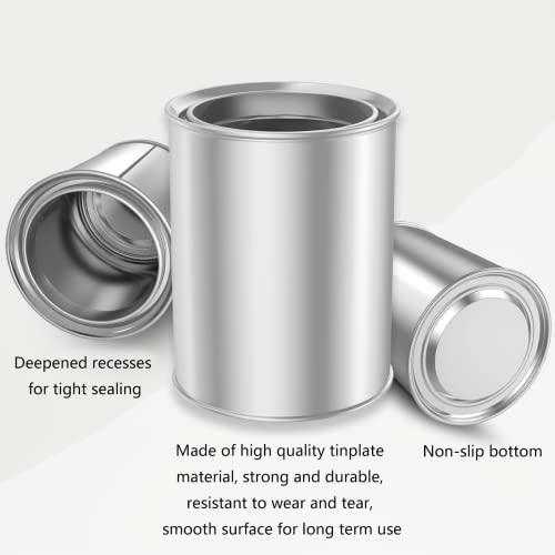Quaocens 16 PCS Empty Paint Cans with Lids (1 Pint Size),Empty Metal Paint Cans with Lids,2 Cup Capacity,Pint Paints Cans with Lid Storage Containers Can Be Used for DIY and Paints Storage - Image 3