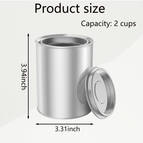 Quaocens 16 PCS Empty Paint Cans with Lids (1 Pint Size),Empty Metal Paint Cans with Lids,2 Cup Capacity,Pint Paints Cans with Lid Storage Containers Can Be Used for DIY and Paints Storage - Image 2