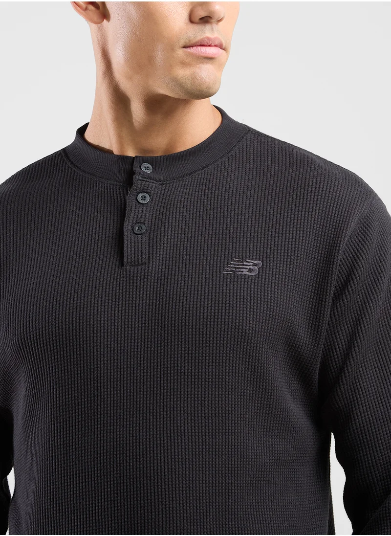 New Balance Waffle Knit Long  Henley