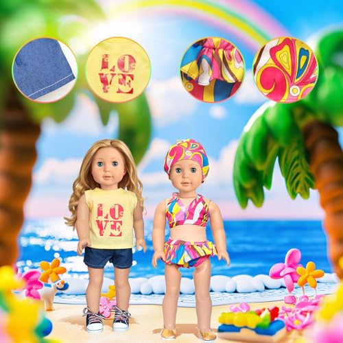 ARTST American 18 inch Doll Clothes Accessories-10 Set Doll Outfits for Girl Doll Clothes, Christmas Toys for Kids Dressing up - Image 3