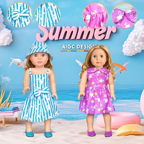 ARTST American 18 inch Doll Clothes Accessories-10 Set Doll Outfits for Girl Doll Clothes, Christmas Toys for Kids Dressing up - Image 5