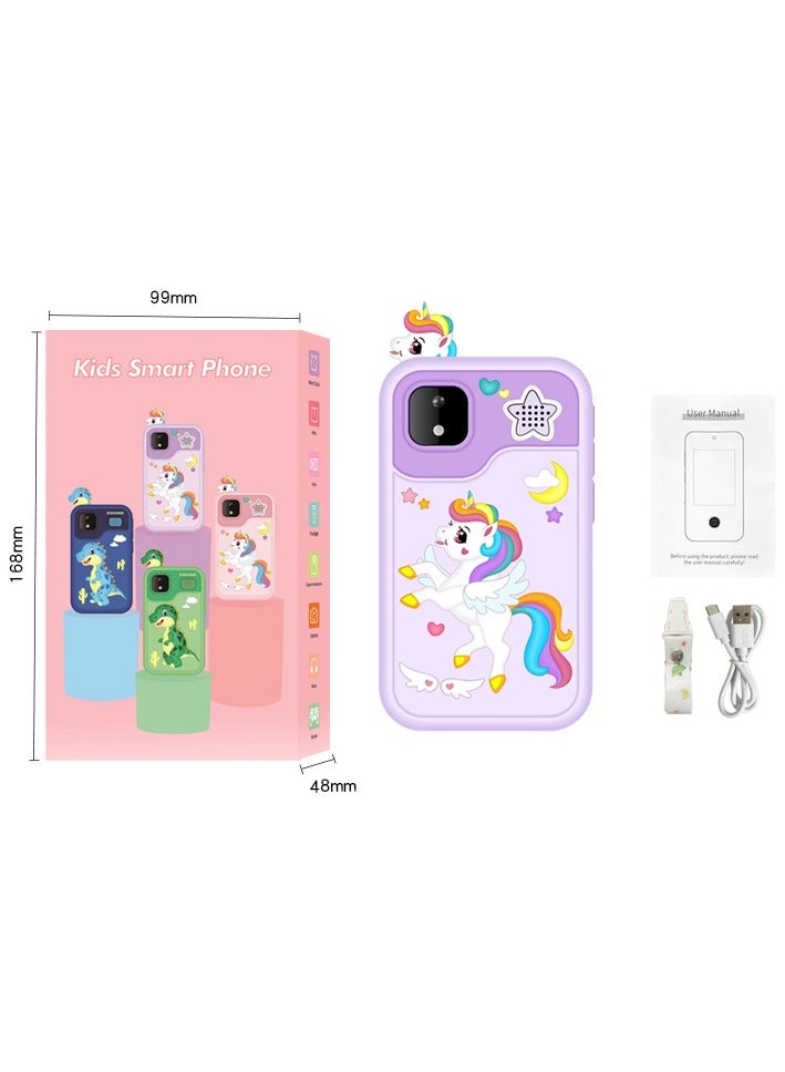 Kids Smart Phone Magical Learning Adventures Await! The Purple Unicorn Smartphone - Dual Cameras, Games, Music & Fun! Perfect Gift for Kids! - Image 3