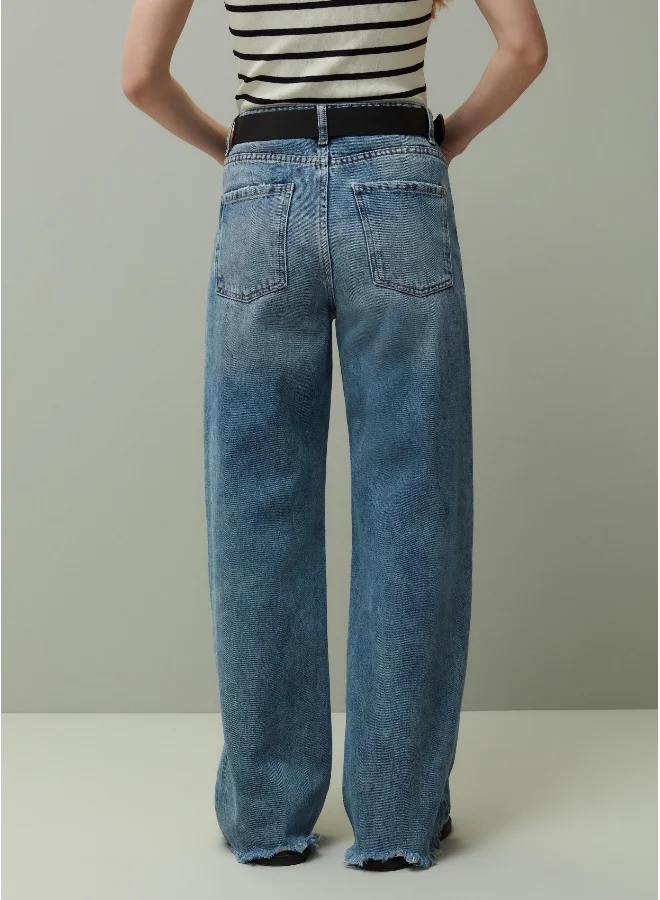 او في اس Ovs Piombo Straight-Fit Jeans With Ripped Hems