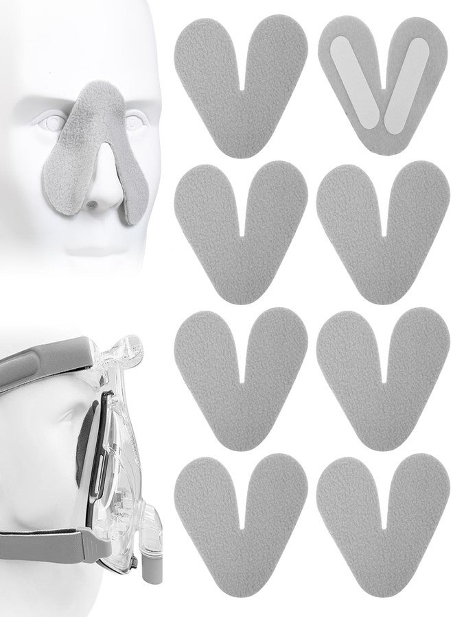CXWLTT وسادات أنف لقناع جهاز التنفس CPAP، عبوة من 8 وسادات أنف مريحة تمنع تسرب الهواء، بطانات للقناع، وسادة واقية للأنف تقلل الضغط وتمنع انبعاج الأنف أثناء النوم. - Image 1