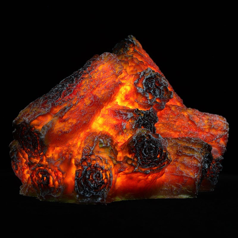 2pcs Simulation Charcoal Flame Lamp, Battery Powered Electronic Flameless 3D Artificial Firewood Log Design Lamp Fake Charcoal Light for Home Decor Ornament No Battery - Image 3