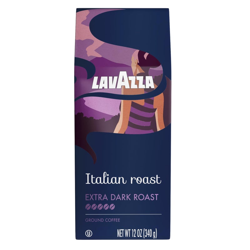 Lavazza Italian Roast Ground Coffee 12oz Bag, Extra Dark Roast (Pack of 1) - Package May Vary - Image 1