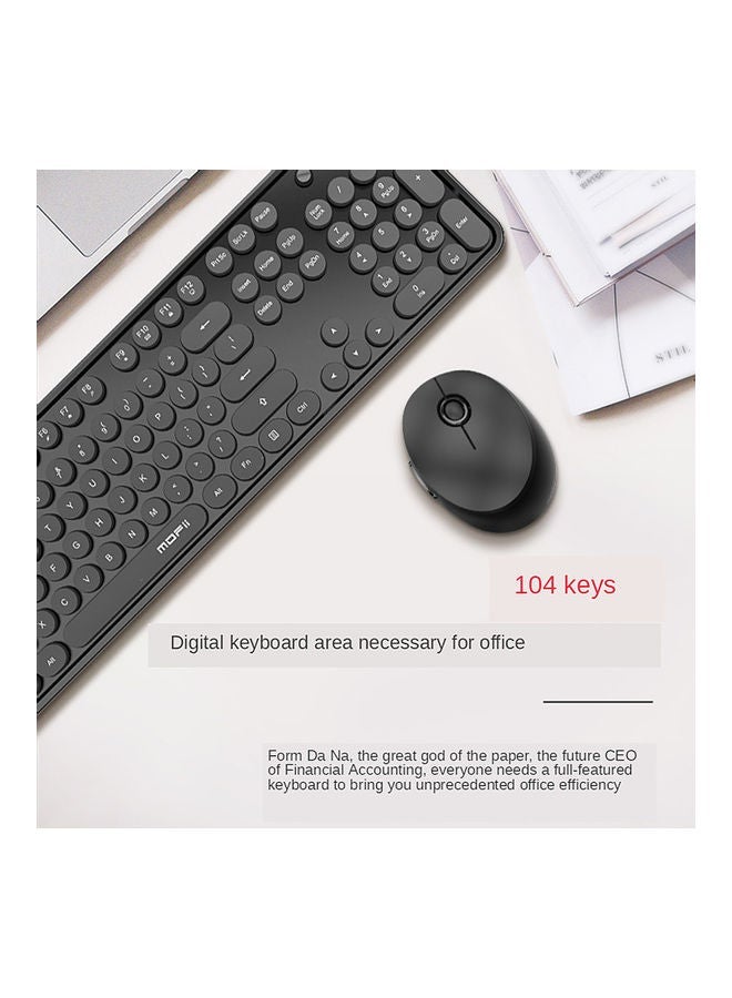 NIBEMINENT Mofii Sweet Combo Pure Color 2.4G Wireless Keyboard Mouse Set Circular Suspension Key Cap For PC Laptop Green - Image 4