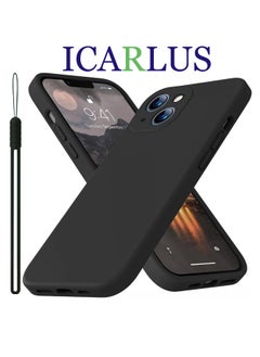 ICARLUS Case for Apple iPhone 14 Plus 6.7 inch Silicone Cover Soft Black  - Image 1