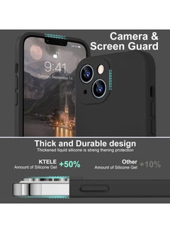 ICARLUS Case for Apple iPhone 14 Plus 6.7 inch Silicone Cover Soft Black  - Image 2