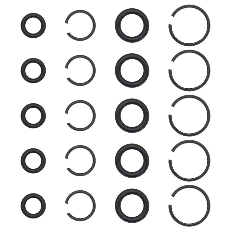 Koatukys 5 Sets 38 and 5 Sets 12 Impact Retaining Ring Wrench Socket Clip with ORing Fits Replacement Pneumatic Type Impact Wrench Square Drive Socket Retainer Ring