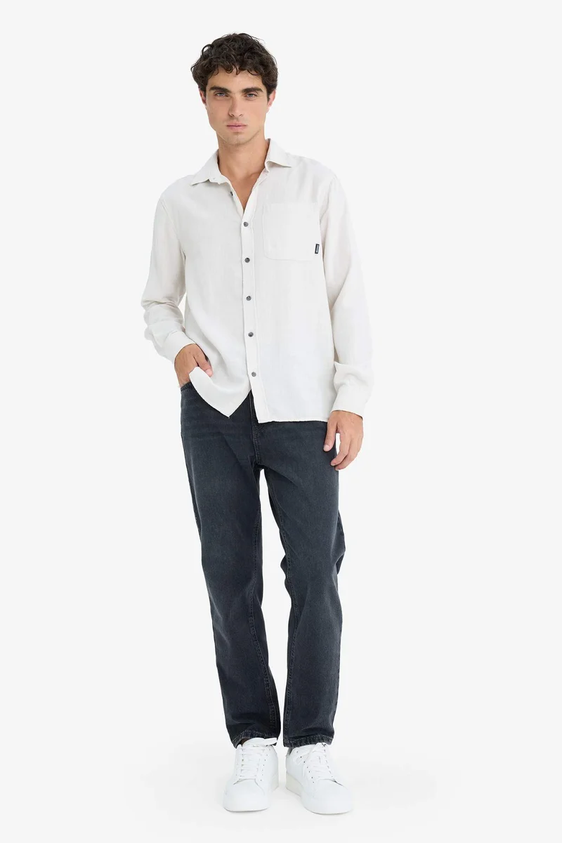 ديفاكتو Regular Fit Cotton Long Sleeve Shirt