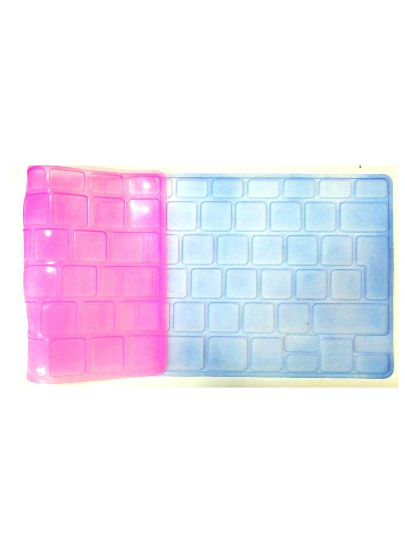 أمم UK Layout Skin Keyboard Cover Compatible with Apple MacBook Air, Pro, Retina, 13" 15" 17" MacBook Air 13" Model: A1466/A1369, Pink/Blue - Image 3