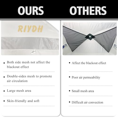 RIYDH Bed Tent Bed Canopy Breathable 100% for Adult and Kids- Original Design Light Reduction 93% Sleeping Dream Tents Indoor Portable Big Space with String Light 3 Doors Twin Full Queen King Size - Image 4