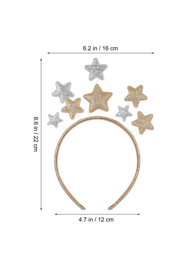 Minkissy Glitter Star Headband Star Headpiece Halloween Headband Funny Hairband Christmas Party Headwear Holiday Festival Hair Accessories for Girls Kids Women - Image 3