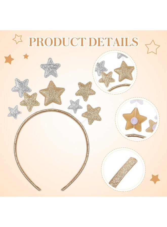 Minkissy Glitter Star Headband Star Headpiece Halloween Headband Funny Hairband Christmas Party Headwear Holiday Festival Hair Accessories for Girls Kids Women - Image 2