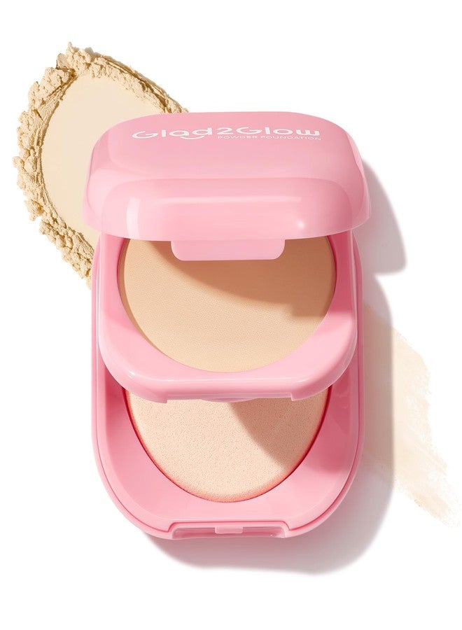 Glad2Glow Full Coverage Powder Foundation, Matte Cushion Foundation with Squalane & Vitamin E, Oil Control Long Lasting Buildable Flawless Face Makeup for All Skin Types (01 Buttercream) - Image 1
