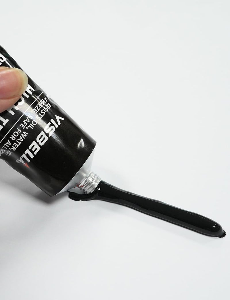 Visbella High Temperature RTV Silicone Gasket Maker, Sealed Oil Resistant Waterproof Quick Dry Liquid for Bonding Internal Combustion, Steam Turbines, Automotive Engine Parts 3.7OZ (Black) - Image 3