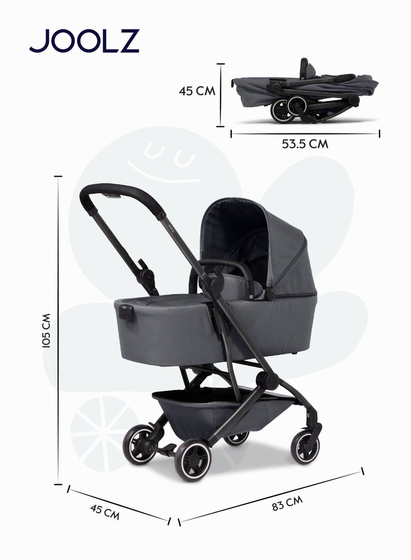 JOOLZ AER+ Lightweight Compact Travel Stroller – One-Hand Quick Fold, XXL Sun Hood, Adjustable Recline, Ultra Durable, Comfortable & Travel-Friendly – Supports Up to 50 lbs – Stone Grey - Image 5