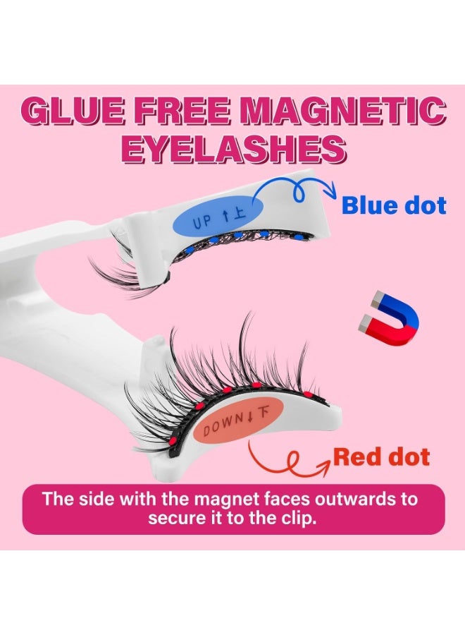 VIUAUAX مجموعة رموش مغناطيسية، رموش اصطناعية مغناطيسية قابلة لإعادة الاستخدام، رموش اصطناعية طبيعية مزدوجة مغناطيسية، لا تحتاج إلى غراء. - Image 4