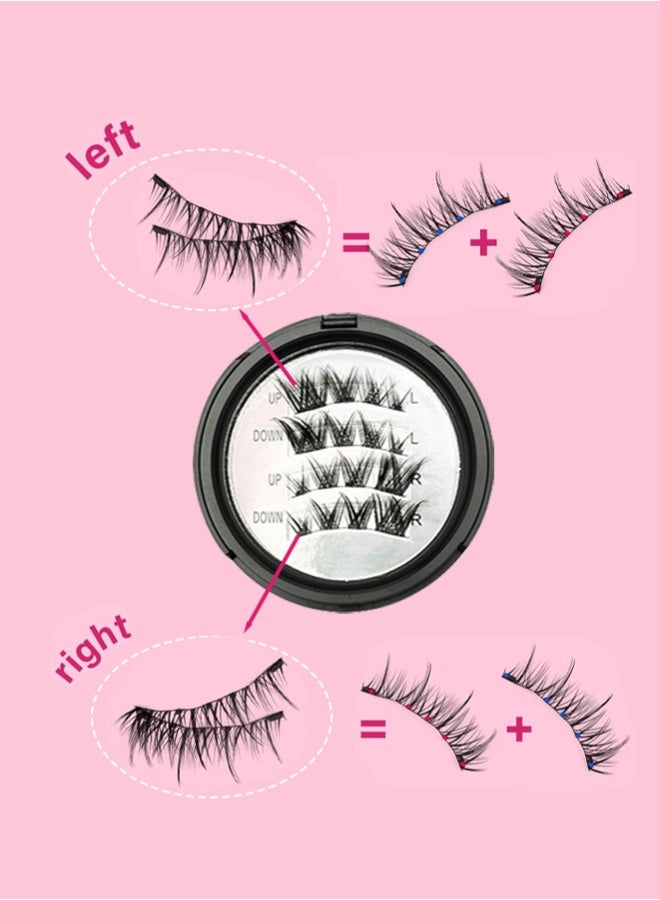 VIUAUAX مجموعة رموش مغناطيسية، رموش اصطناعية مغناطيسية قابلة لإعادة الاستخدام، رموش اصطناعية طبيعية مزدوجة مغناطيسية، لا تحتاج إلى غراء. - Image 2